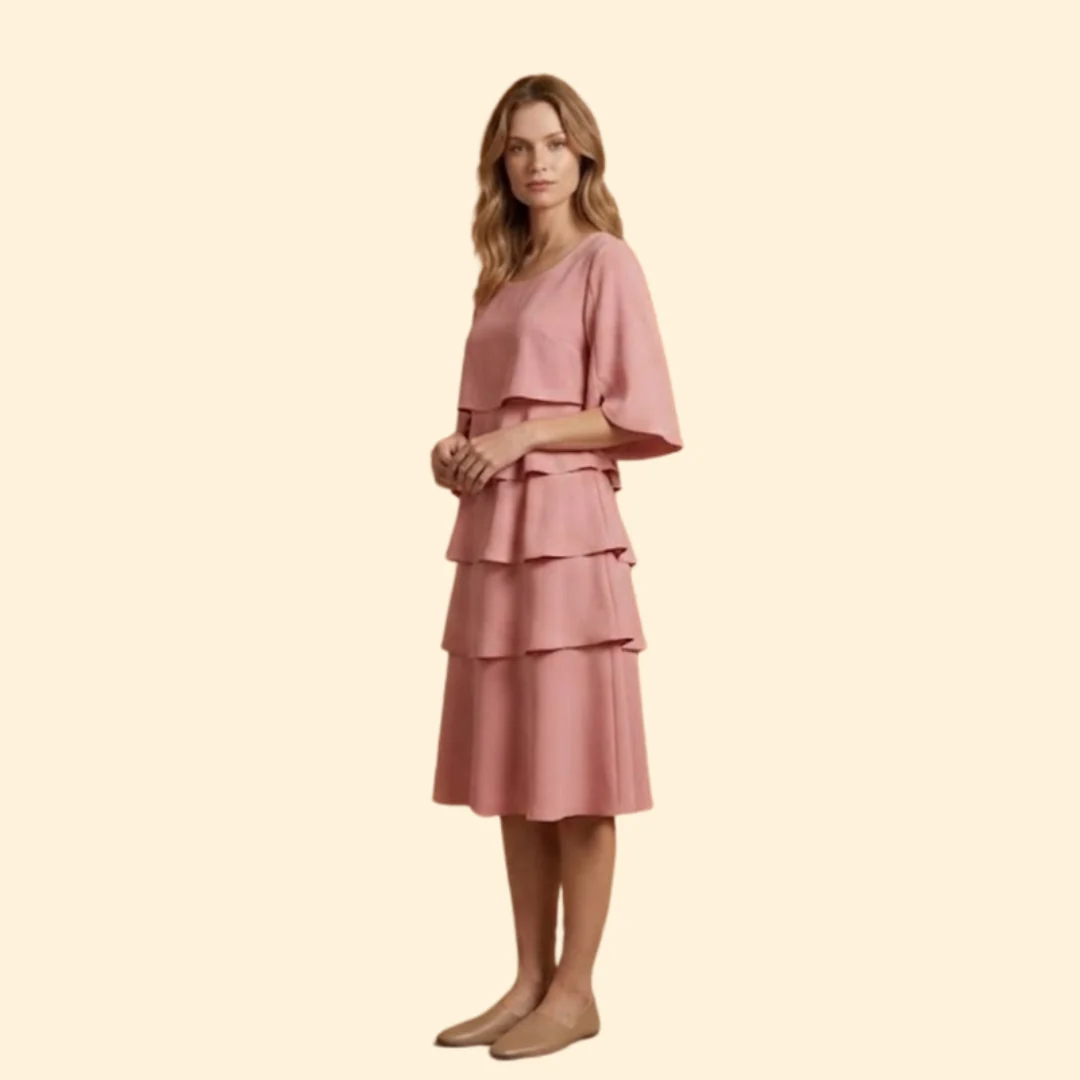 Women’s Midi Dress with Tiered Ruffles - Image 4