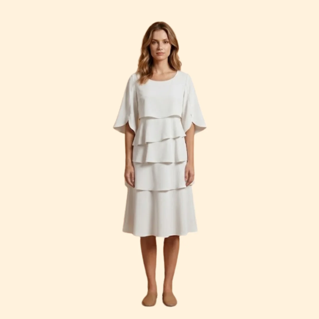 Women’s Midi Dress with Tiered Ruffles - Image 8