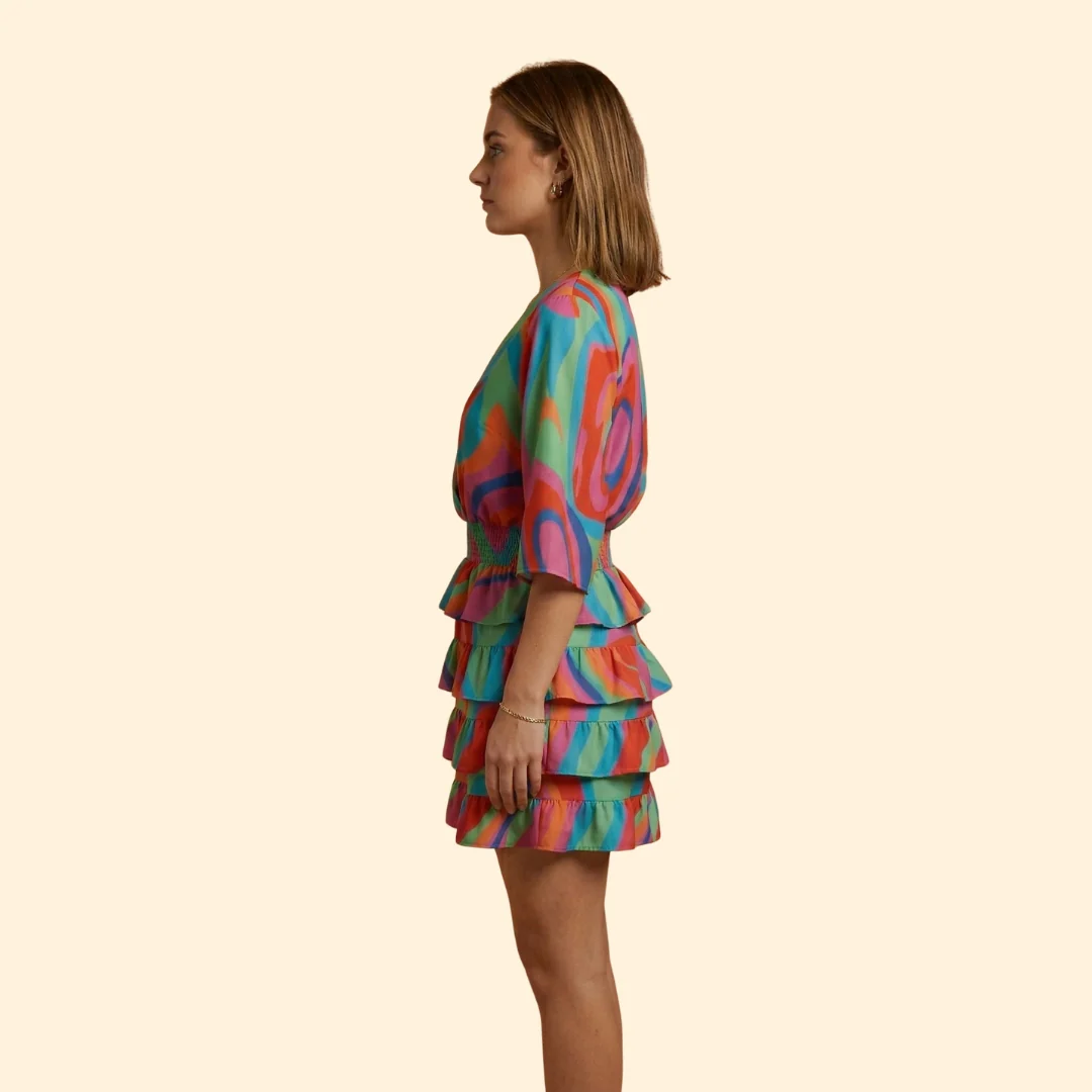 Women’s Mini Dress with Elastic Waistband - Image 4