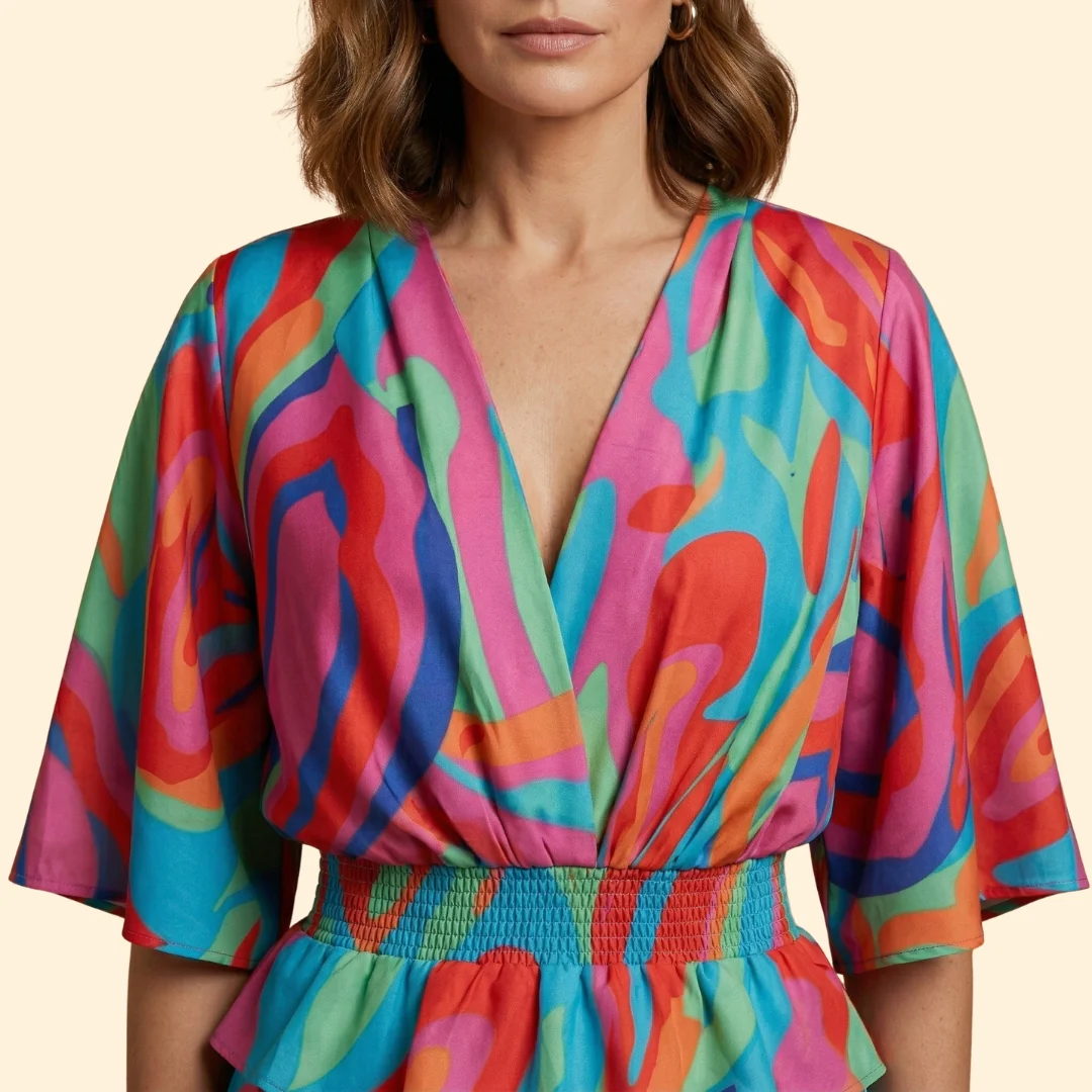 Women’s Mini Dress with Elastic Waistband - Image 6
