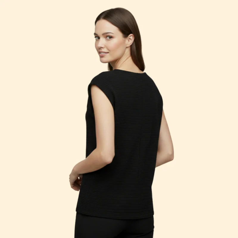 Women's Modern Fit V-Neck T-Shirt with Textured Fabric - Image 5