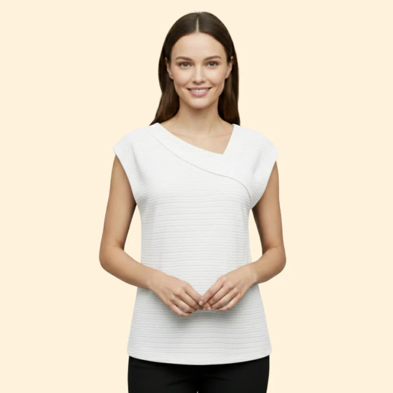 Women's Modern Fit V-Neck T-Shirt with Textured Fabric - Image 6