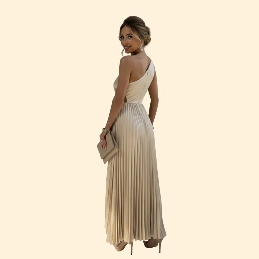 Women’s One-Shoulder Dress with 3D Flower - Image 3