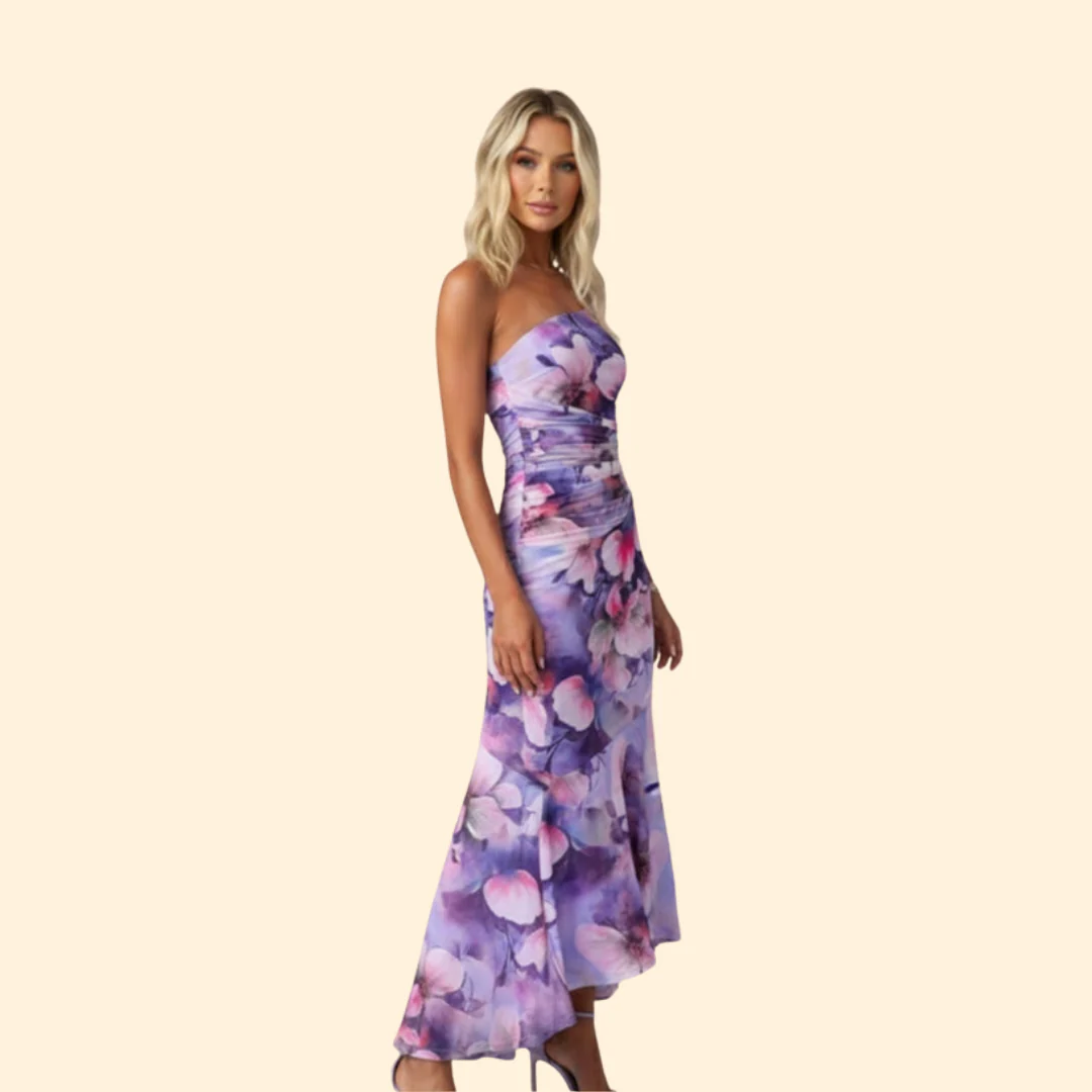 Women’s One-Shoulder Dress with Floral Print - Image 4