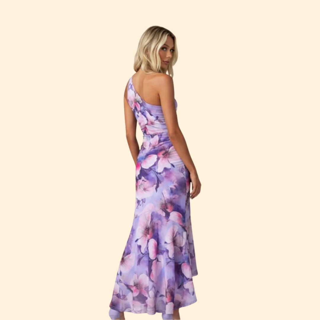 Women’s One-Shoulder Dress with Floral Print - Image 5