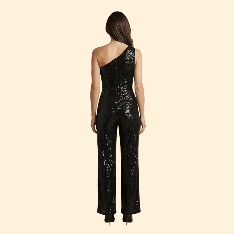 Women’s One-Shoulder Jumpsuit with Flared Legs - Image 5