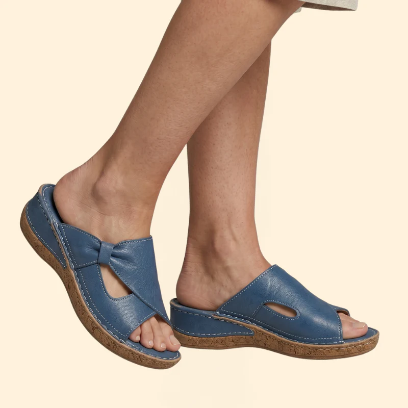 Women's Open Toe Sandals with Contrast Stitching - Image 4