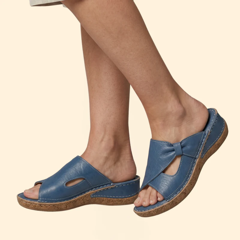 Women's Open Toe Sandals with Contrast Stitching - Image 5
