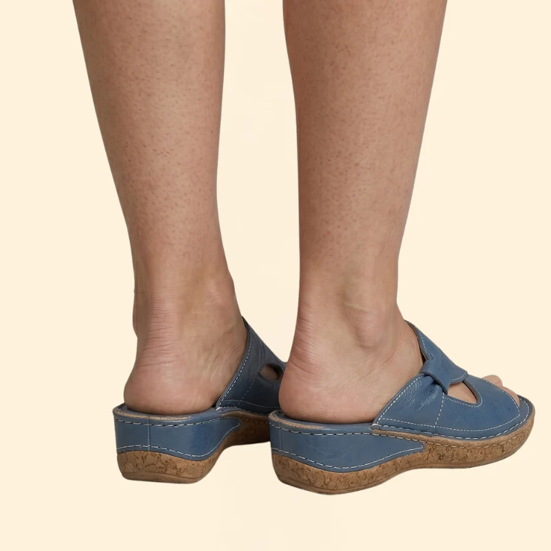 Women's Open Toe Sandals with Contrast Stitching - Image 6