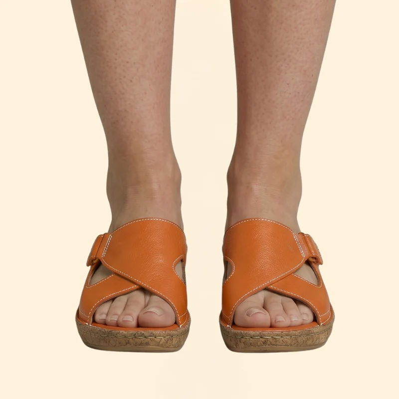 Women's Open Toe Sandals with Contrast Stitching - Image 7