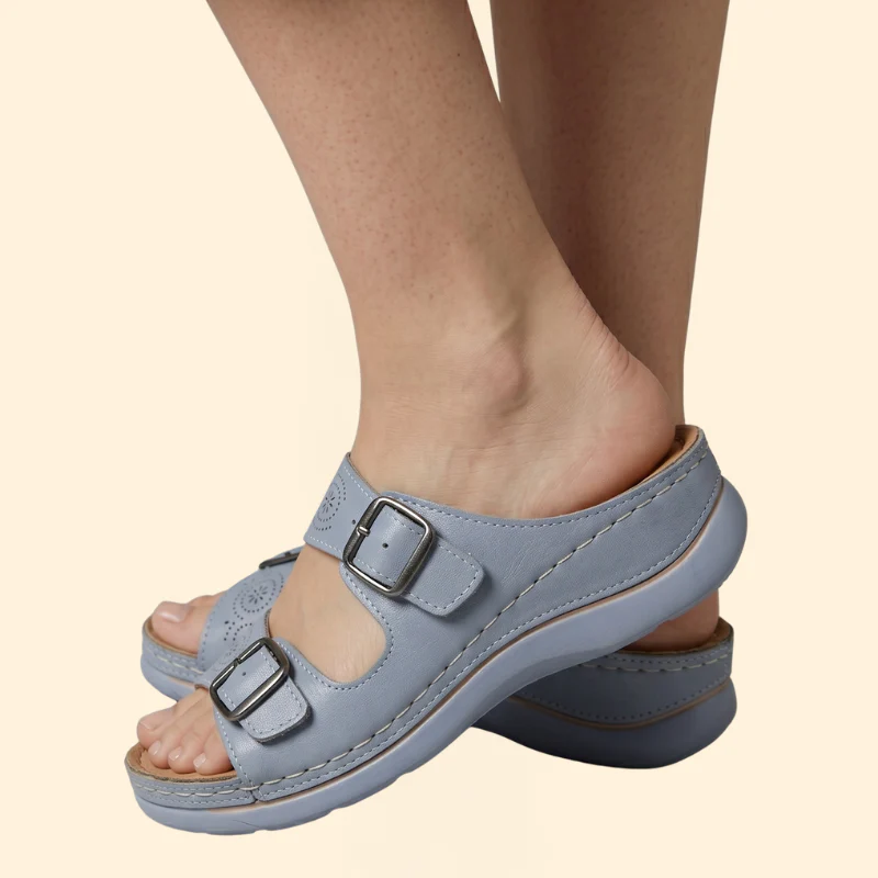 Women’s Open Toe Sandals with Dual Buckles - Image 6