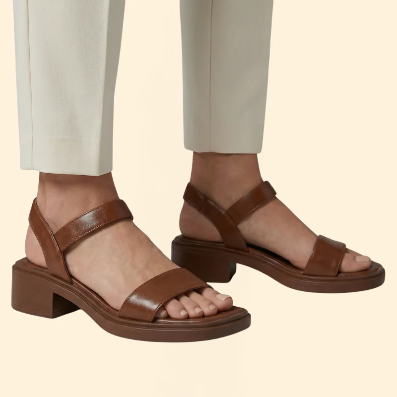 Women's Open Toe Sandals with Low Heel - Image 4
