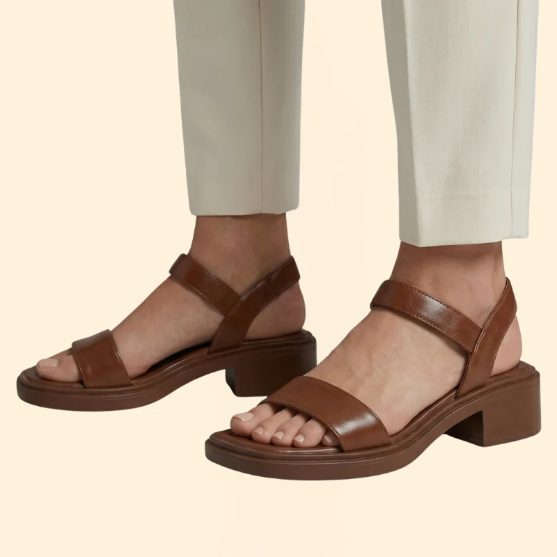 Women's Open Toe Sandals with Low Heel - Image 6