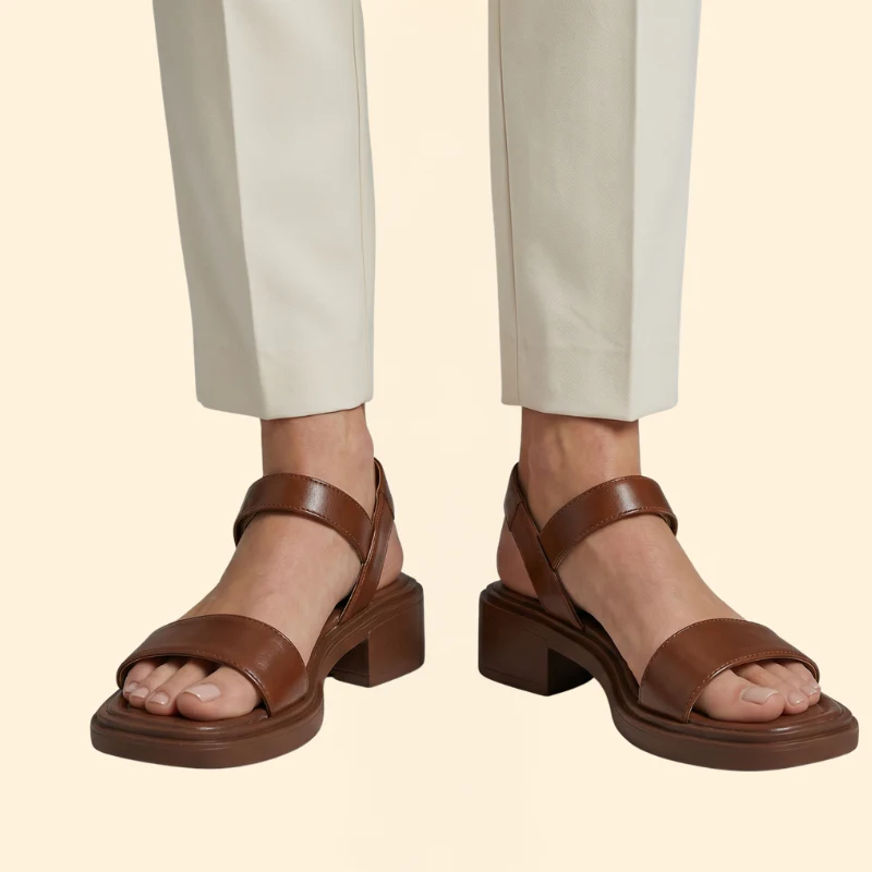 Women's Open Toe Sandals with Low Heel - Image 7