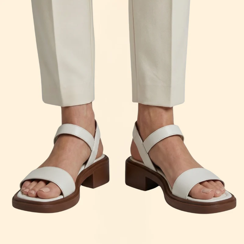 Women's Open Toe Sandals with Low Heel - Image 8