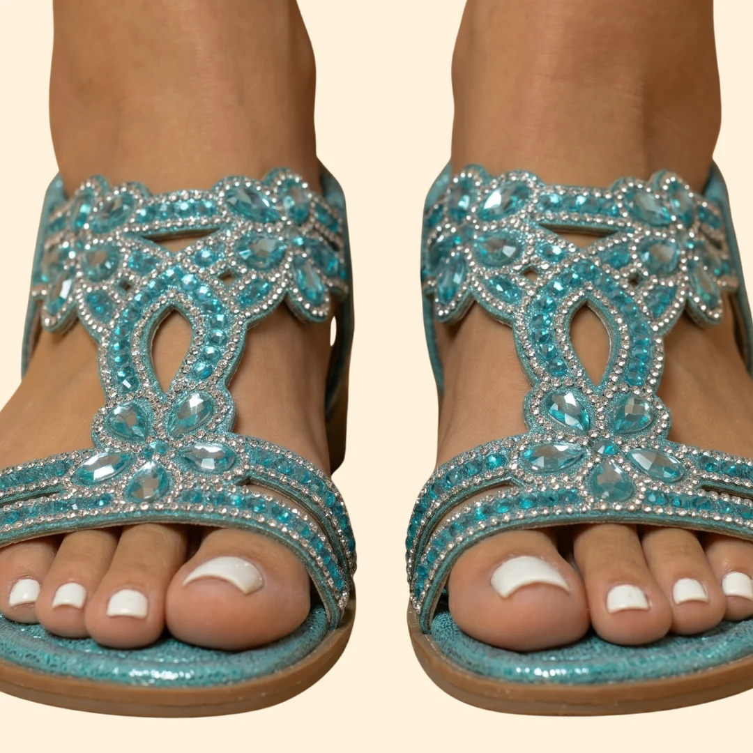 Women's Orthopedic Sandals with Crystals - Image 4