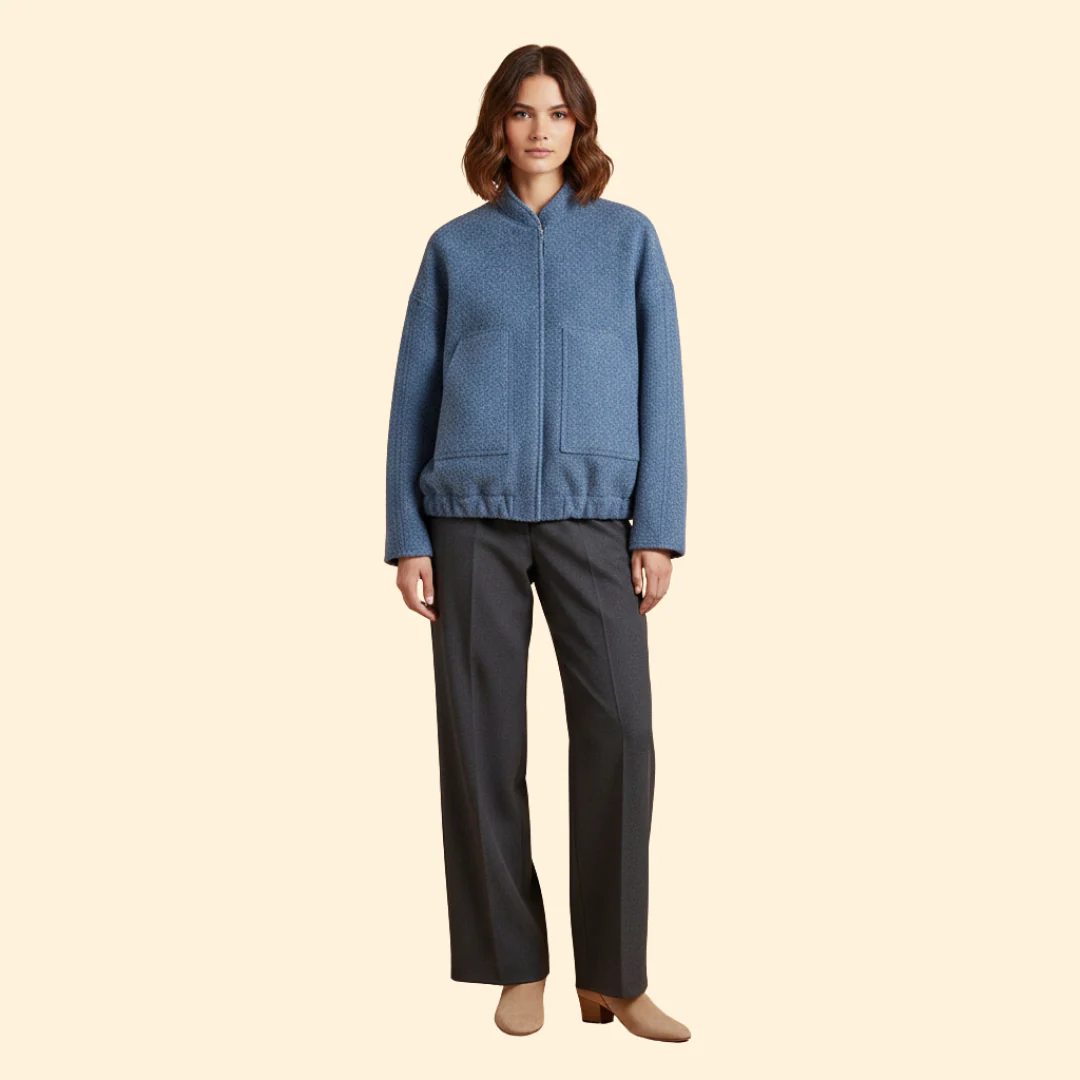 Women’s Oversized Bomber Jacket with Side Slip Pockets - Image 2