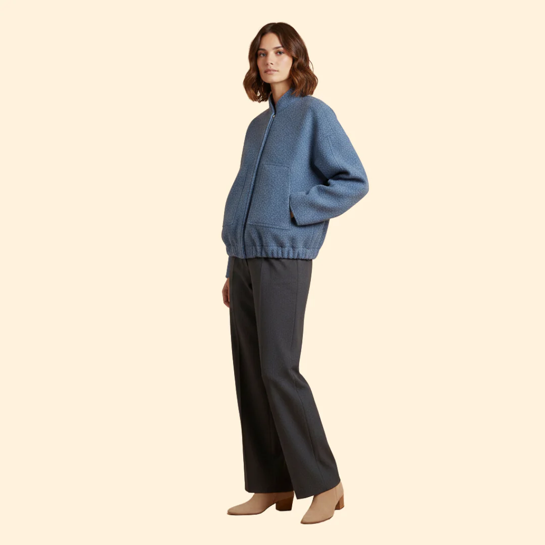 Women’s Oversized Bomber Jacket with Side Slip Pockets - Image 3