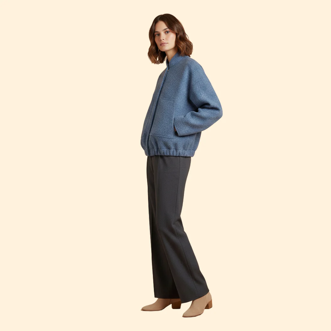 Women’s Oversized Bomber Jacket with Side Slip Pockets - Image 5