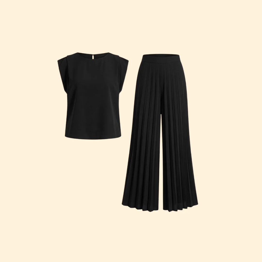 Women’s Pant Set with Padded Shoulder Top