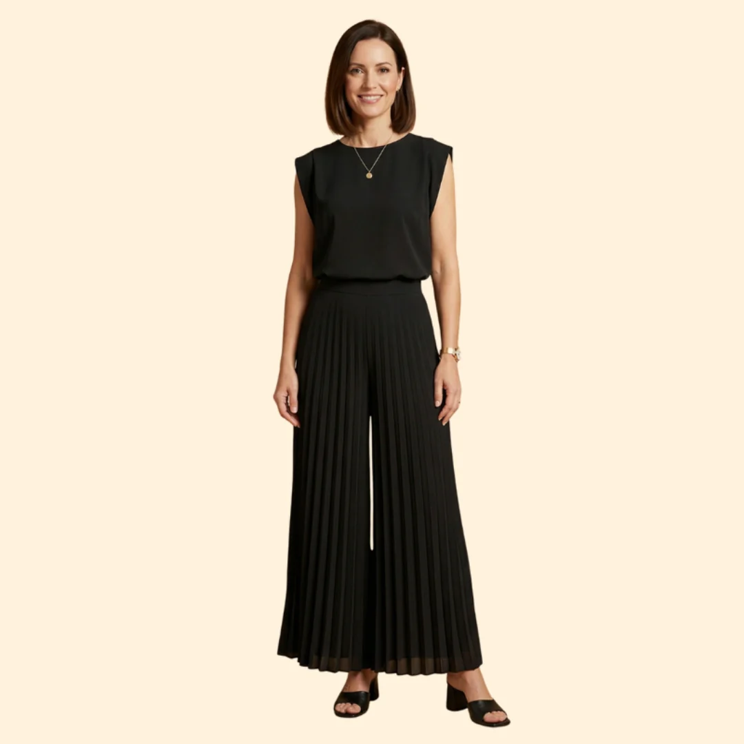 Women’s Pant Set with Padded Shoulder Top - Image 2