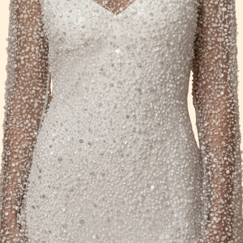 Women's Pearl Mesh Two-Piece Sling Dress - Image 6