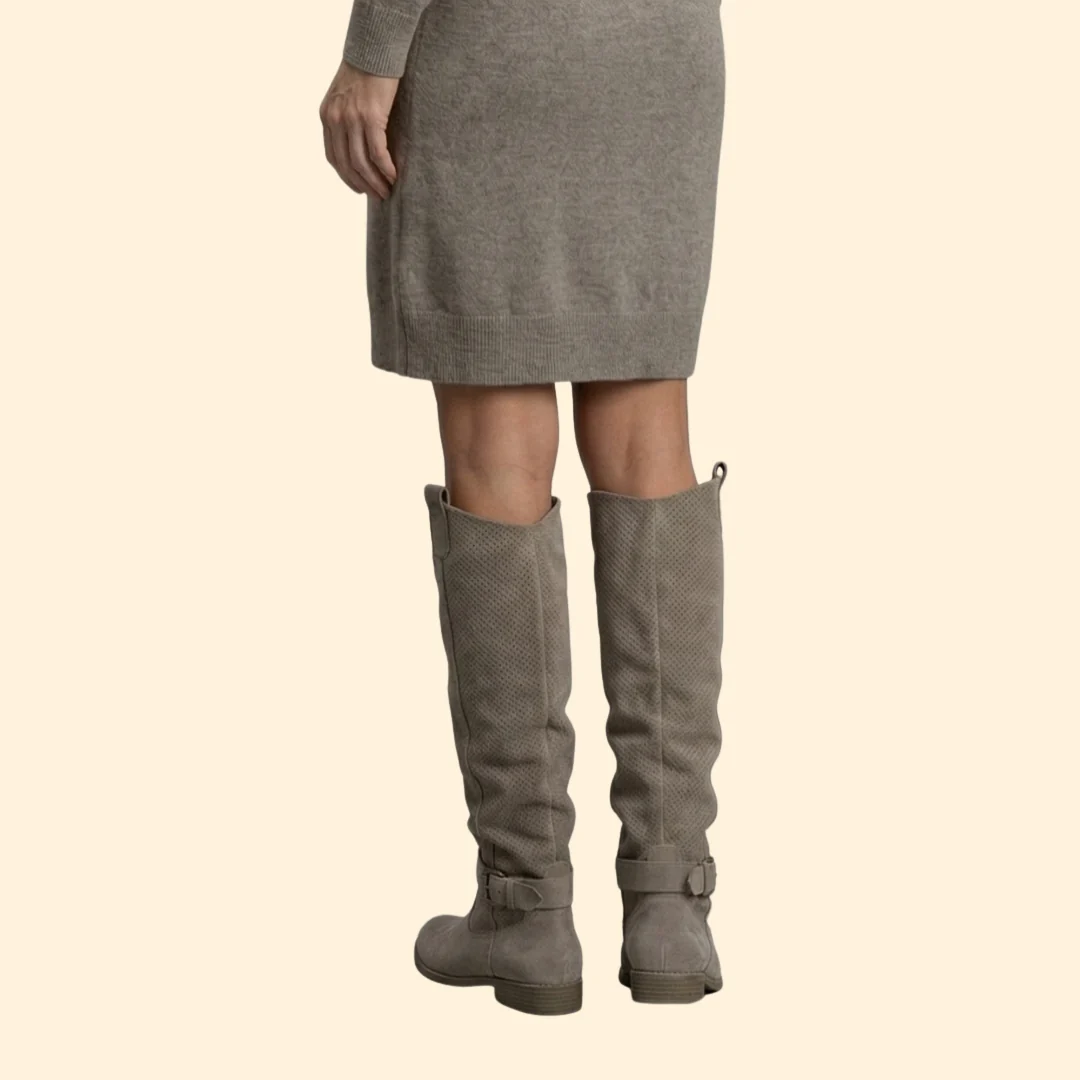 Women's Perforated Boots with Buckle - Image 6