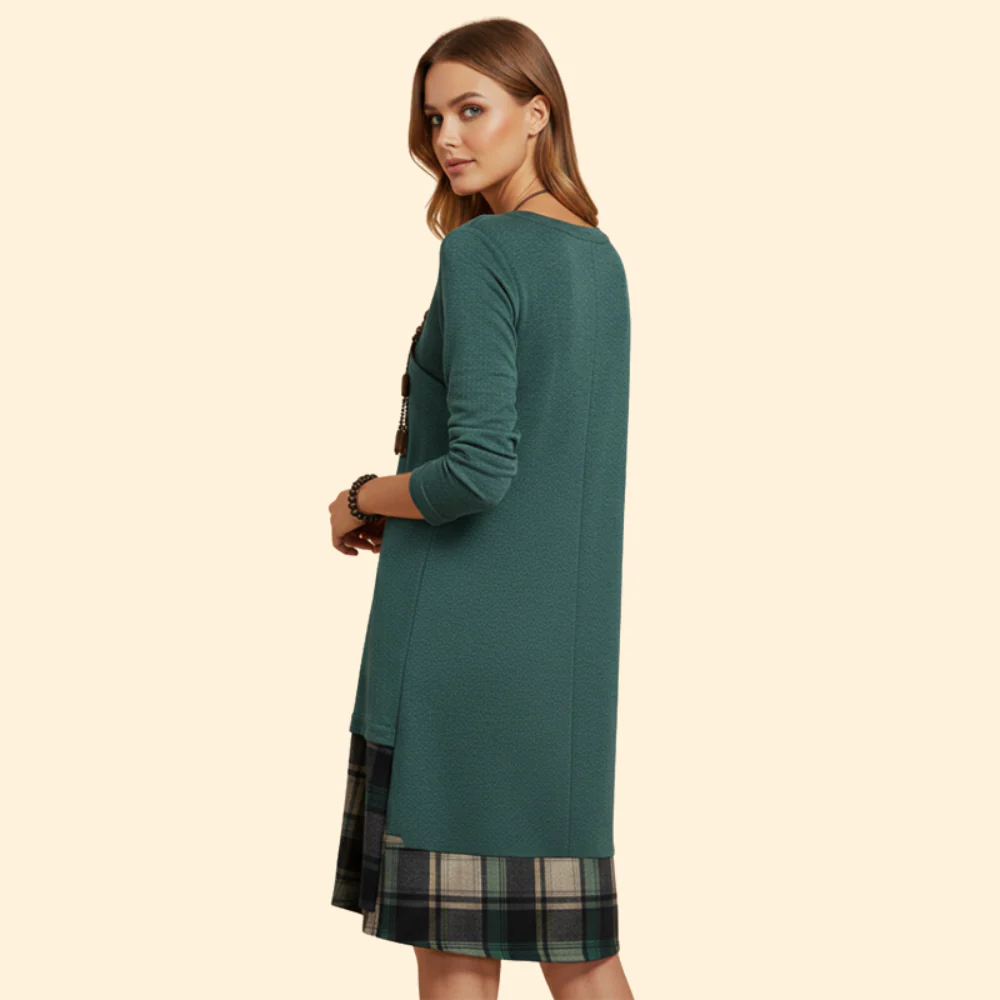 Women’s Plaid Long-Sleeve Dress - Image 7