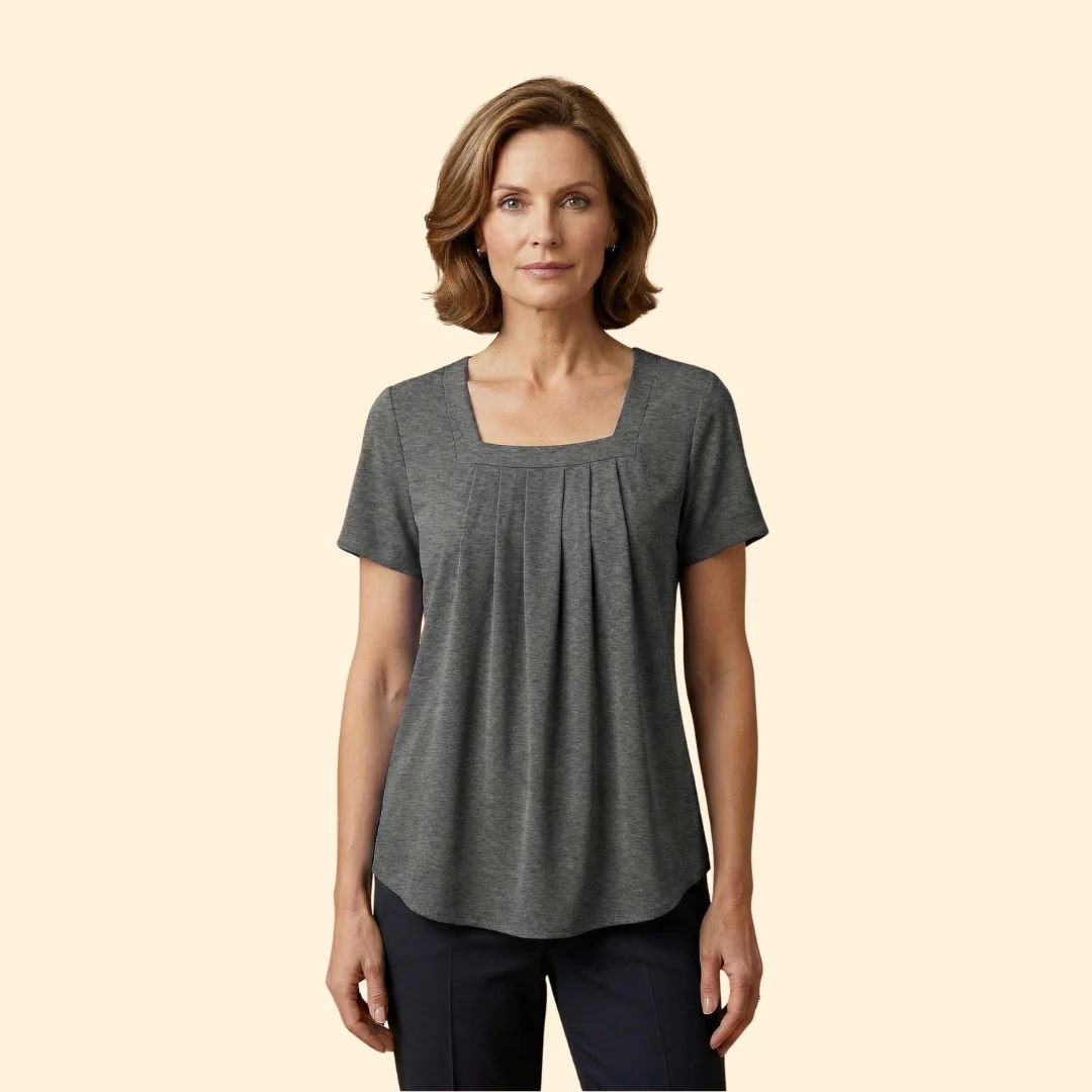 Women's Pleated Blouse Short Sleeve - Image 12