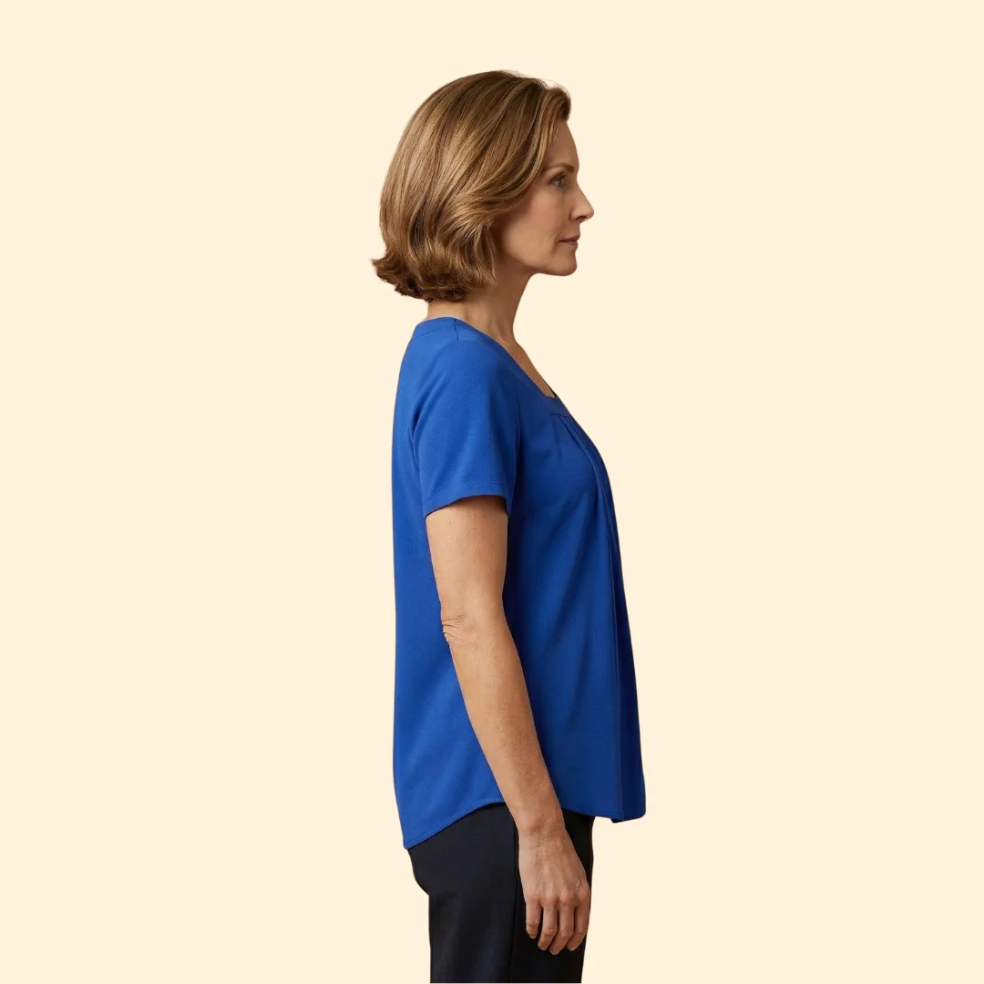 Women's Pleated Blouse Short Sleeve - Image 3