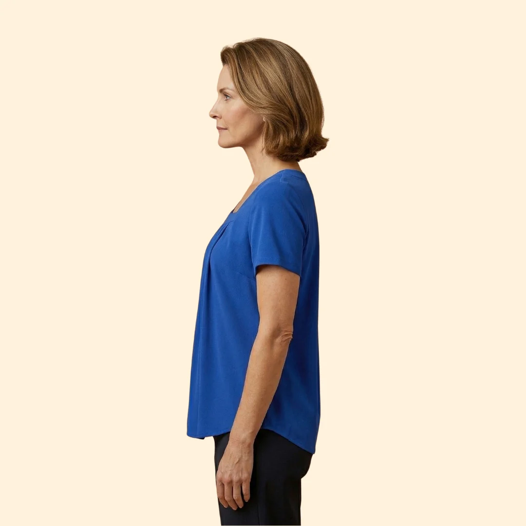 Women's Pleated Blouse Short Sleeve - Image 4