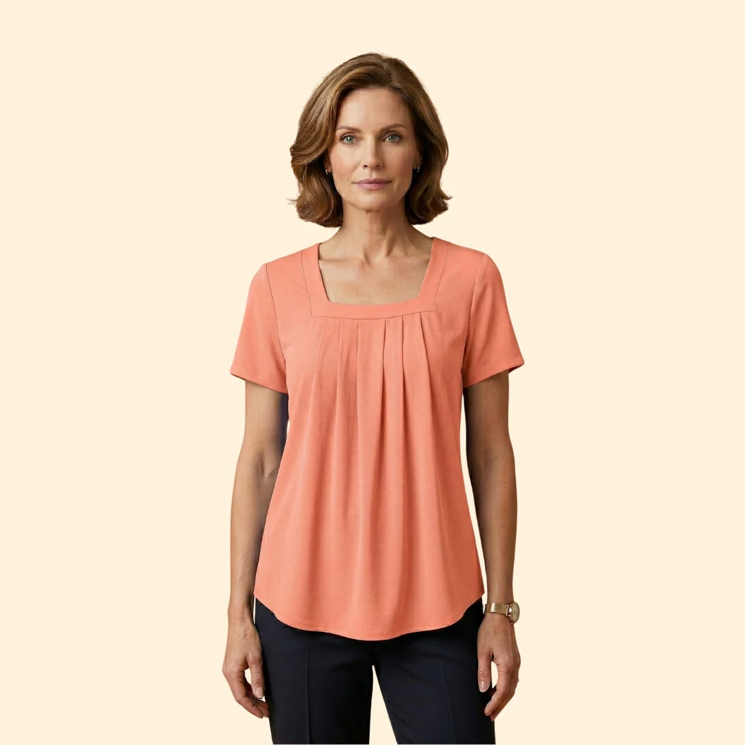 Women's Pleated Blouse Short Sleeve - Image 9