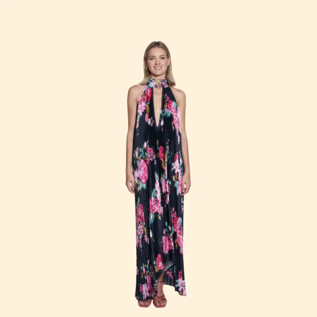 Women’s Pleated Dress with Halter Neck - Image 10