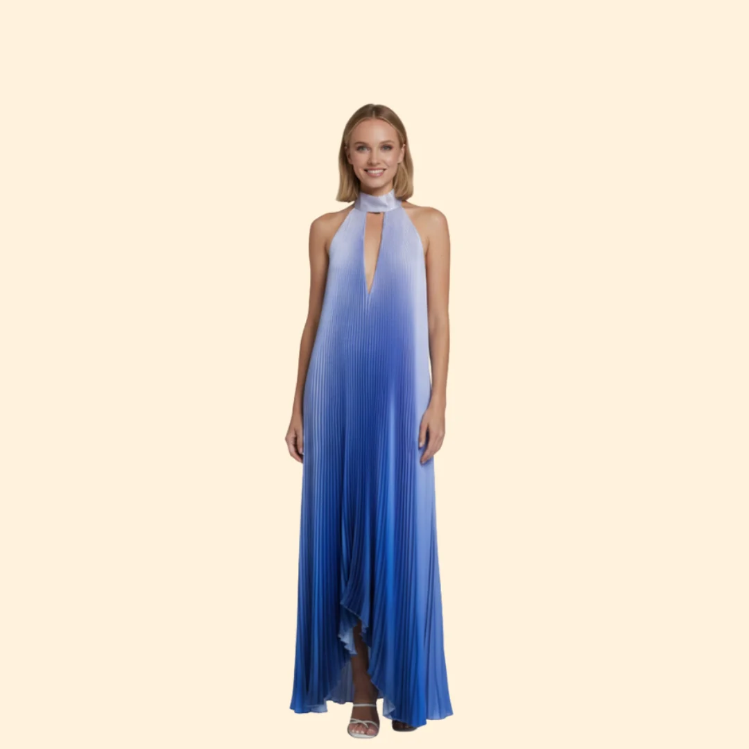 Women’s Pleated Dress with Halter Neck - Image 11