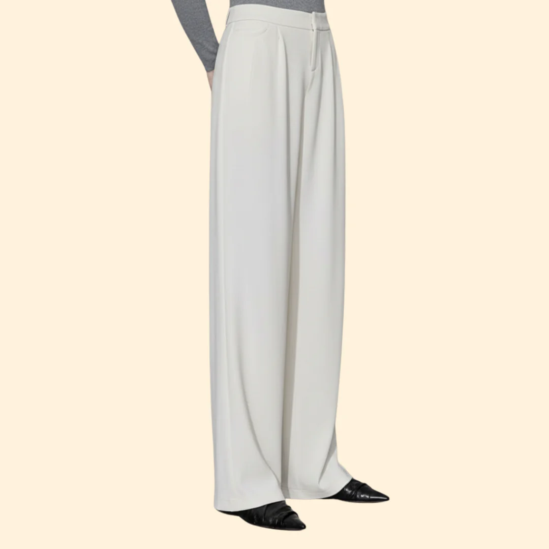 Women’s Pleated Pants with Wide Leg - Image 3