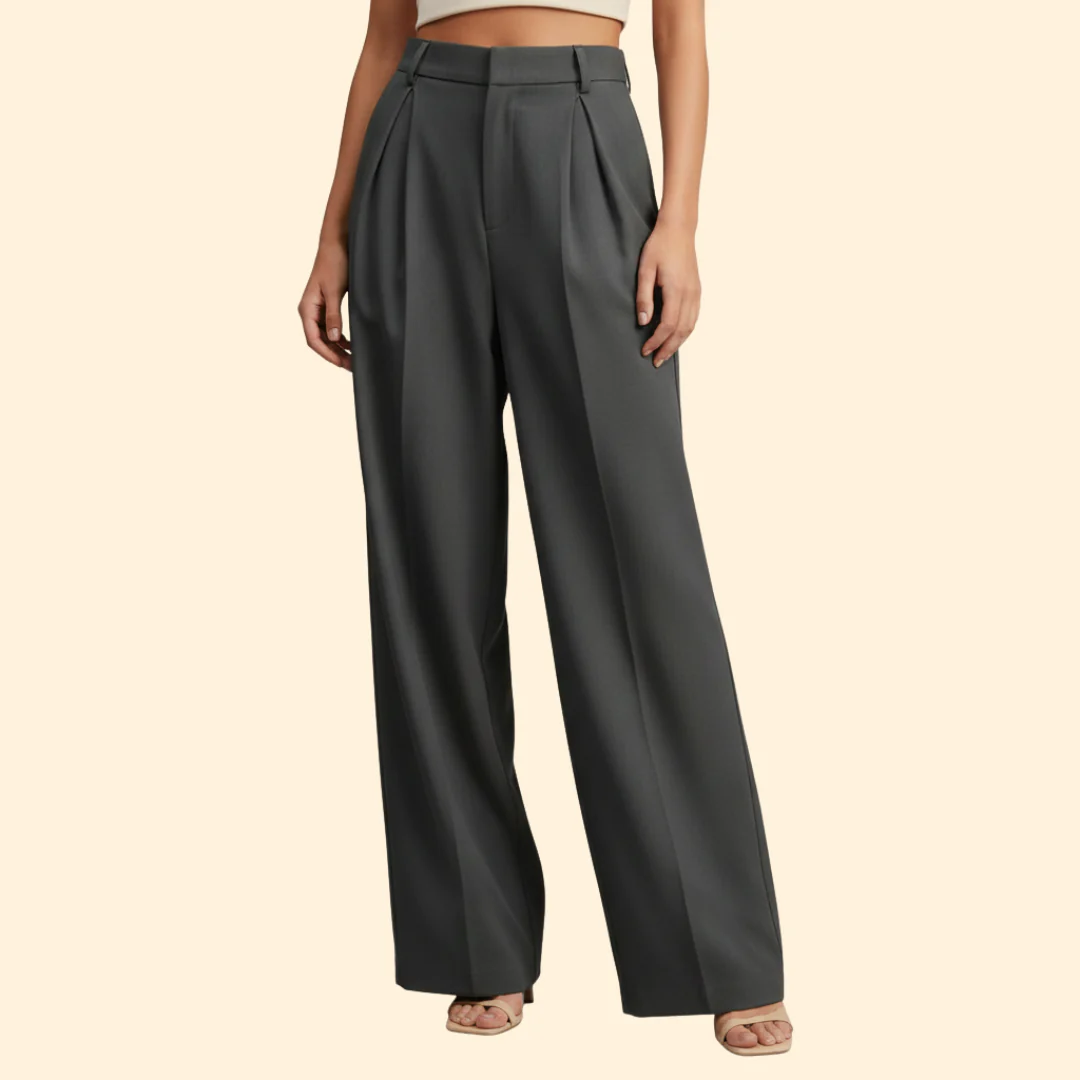 Women’s Pleated Trousers with Straight Leg - Image 2
