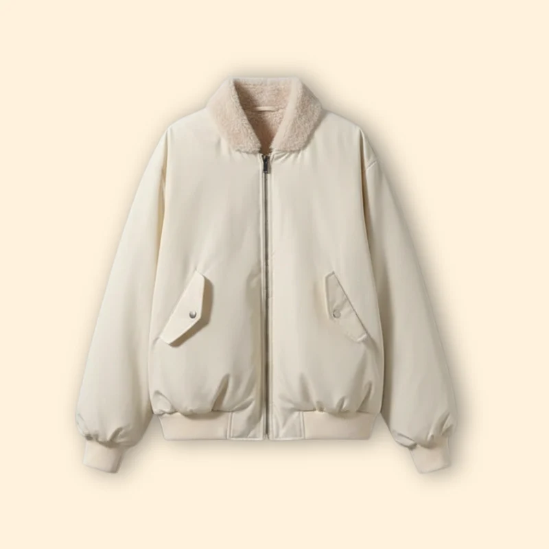 Women’s Plus Size Bomber Jacket with Zip Closure