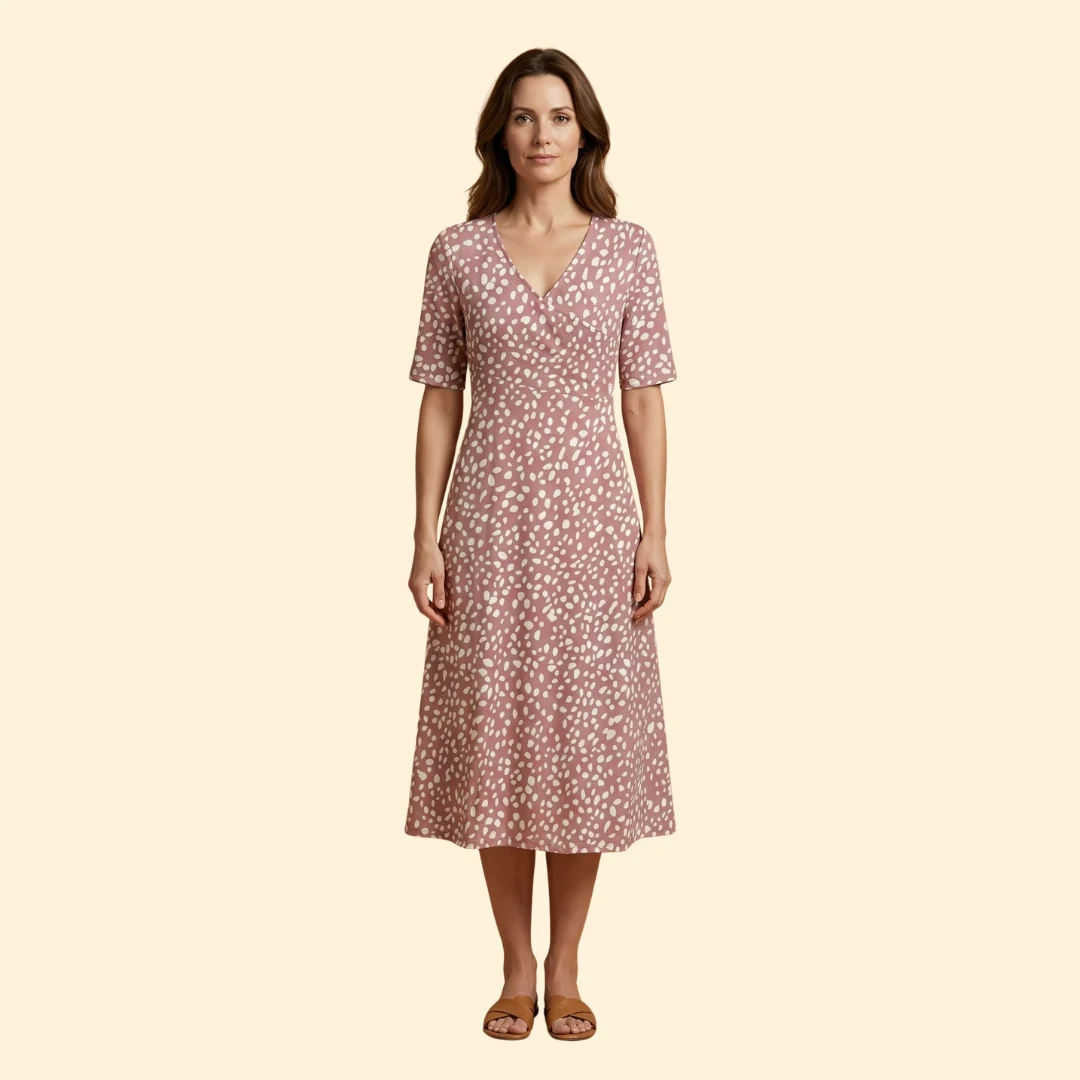 Women's Polka Dot Midi Dress - Image 2