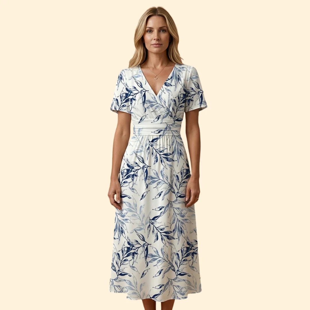 Women's Printed Dress with Wrap - Image 2
