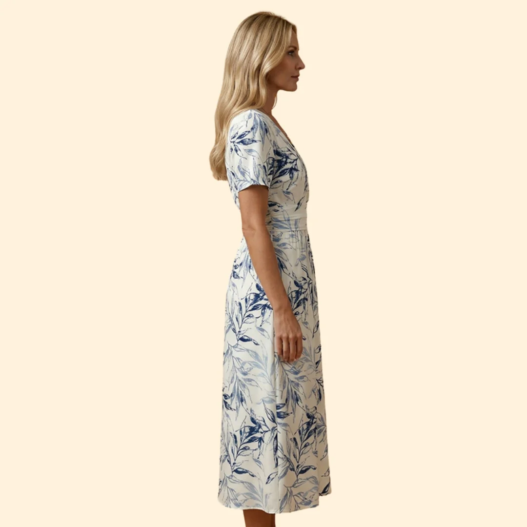 Women's Printed Dress with Wrap - Image 3