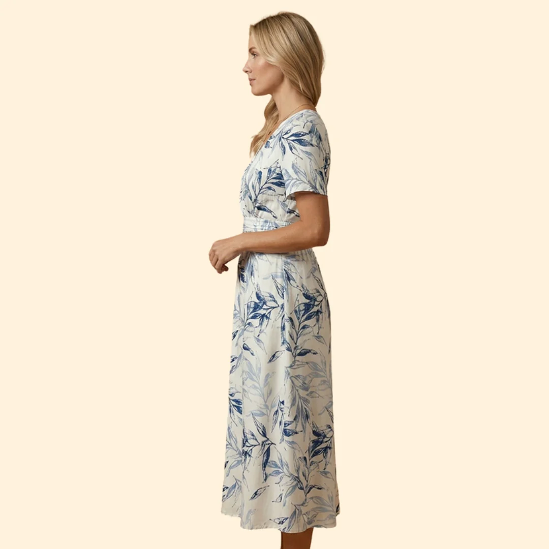 Women's Printed Dress with Wrap - Image 4