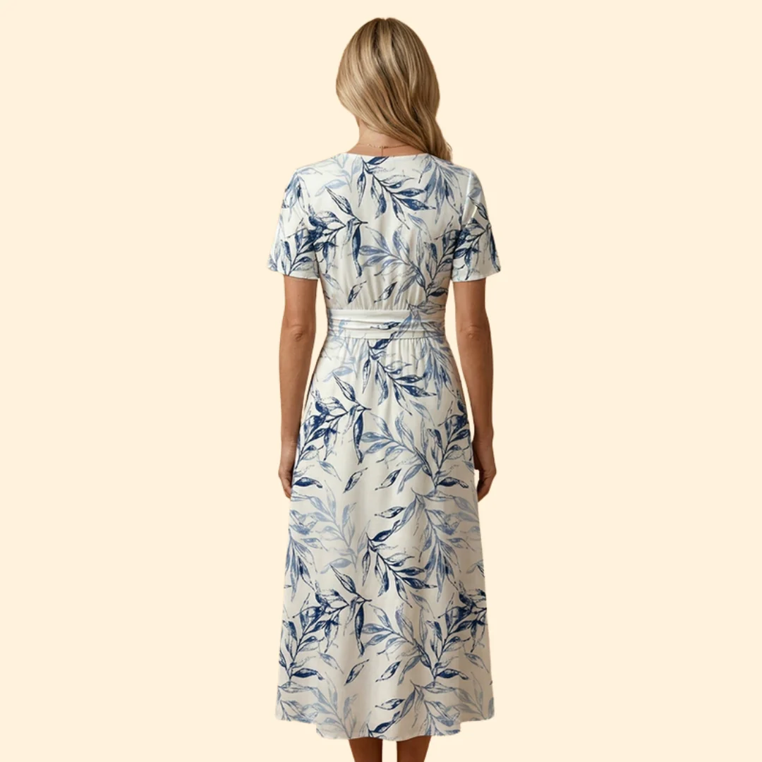 Women's Printed Dress with Wrap - Image 5