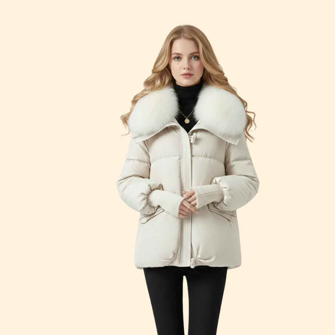 Women’s Puffer Jacket with Faux Fur Collar - Image 6