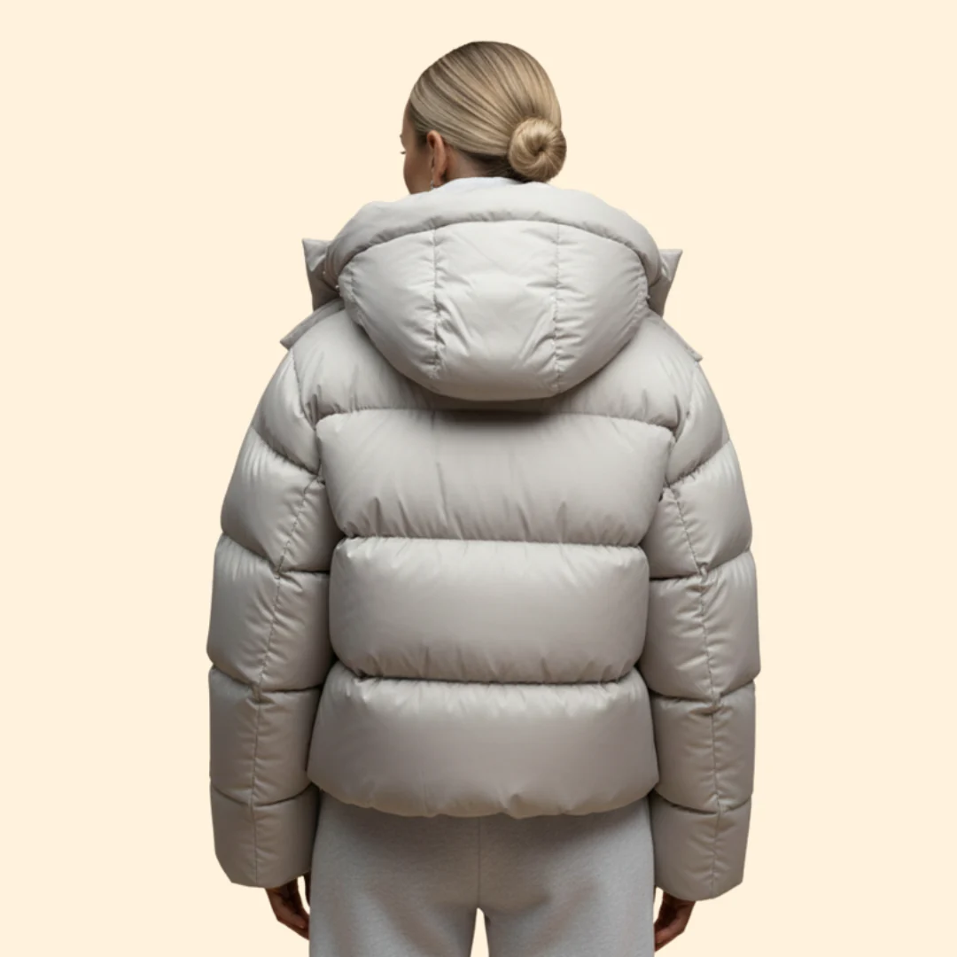 Women’s Puffer Jacket with Front Snap Closures - Image 4