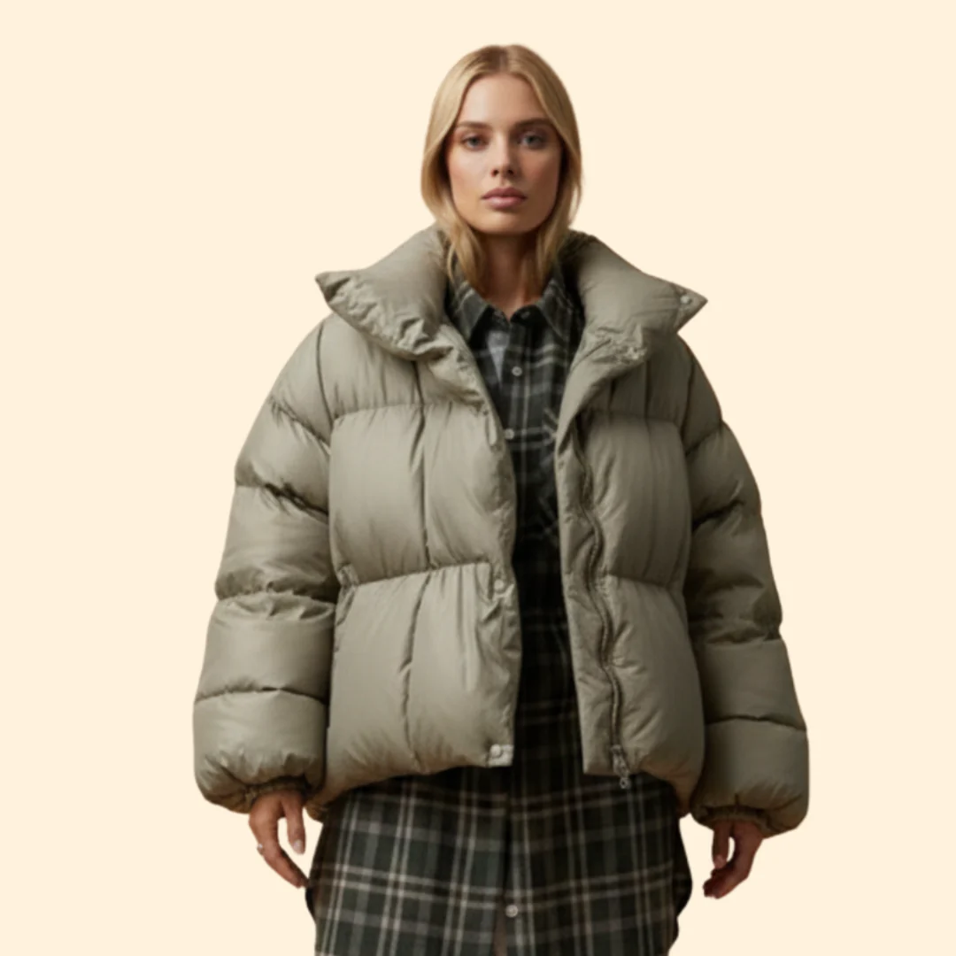 Women’s Puffer Jacket with Front Snap Closures - Image 5