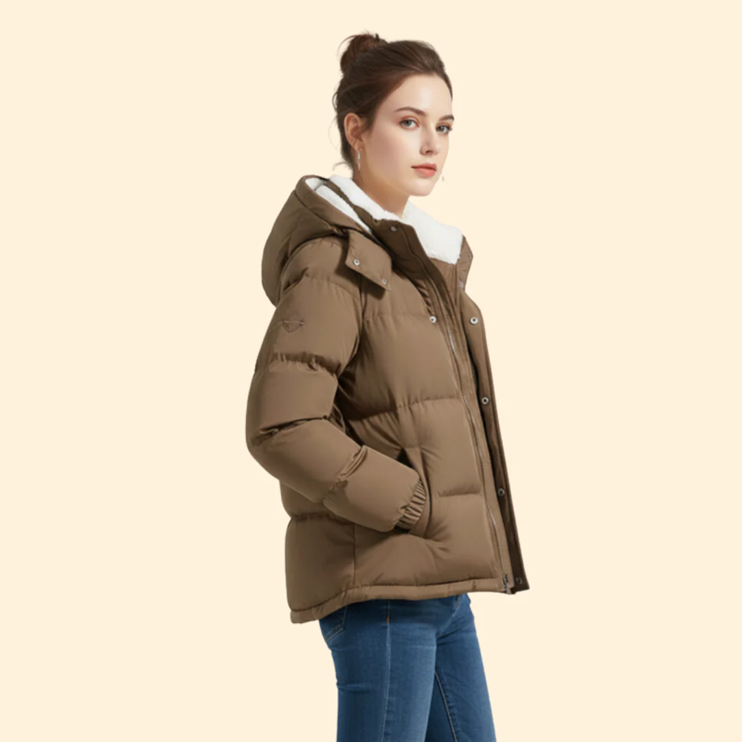 Women’s Puffer Jacket with Front Zipper - Image 3