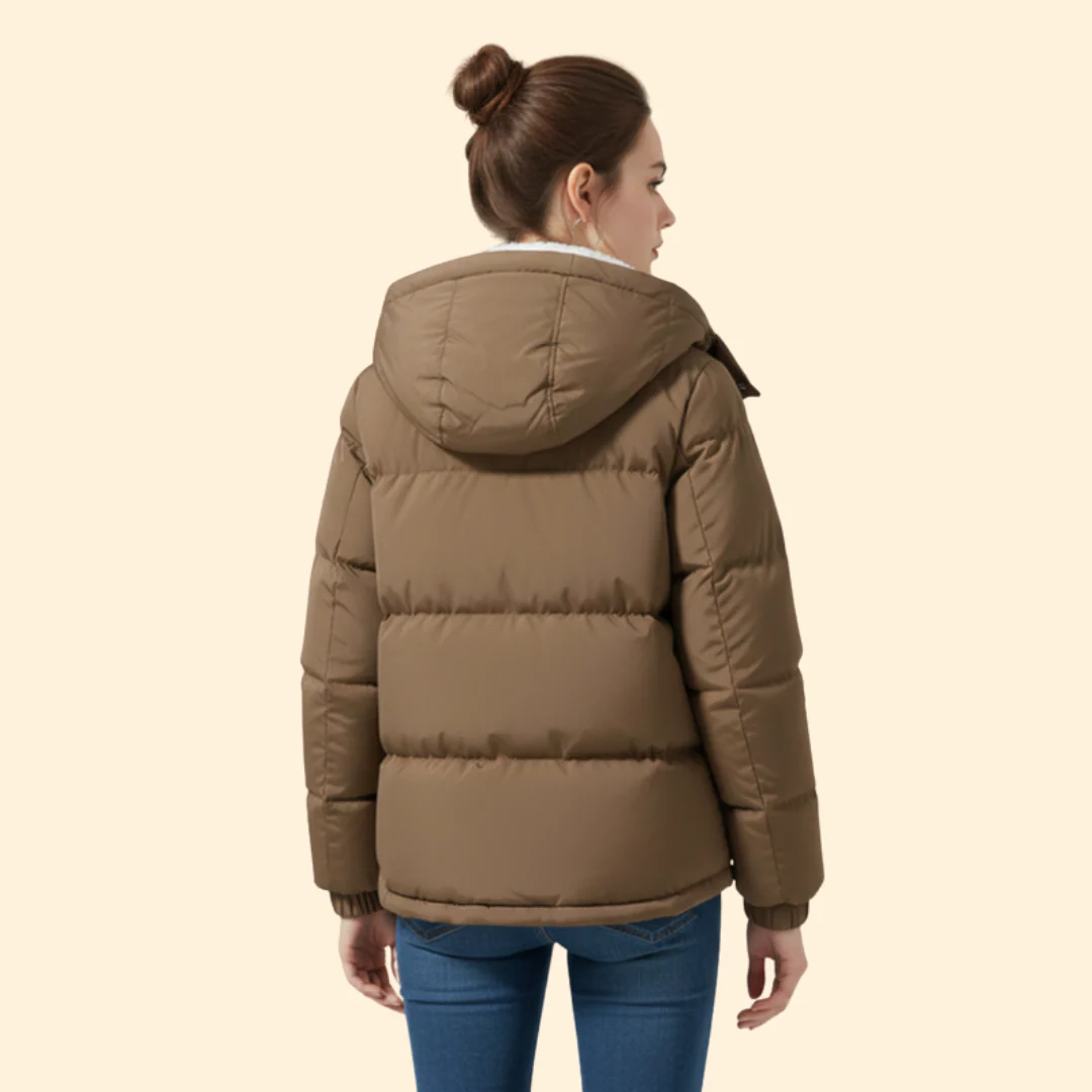 Women’s Puffer Jacket with Front Zipper - Image 4