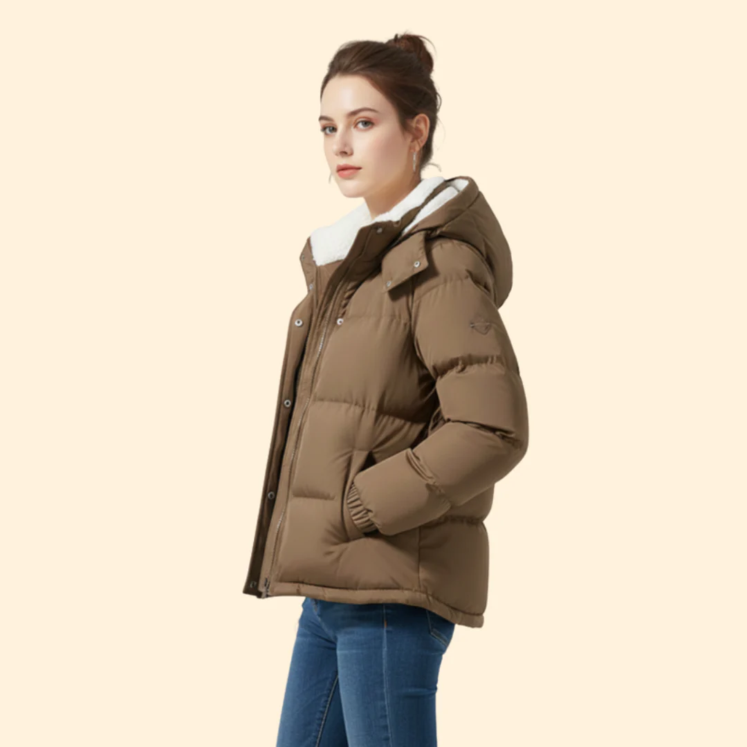 Women’s Puffer Jacket with Front Zipper - Image 5