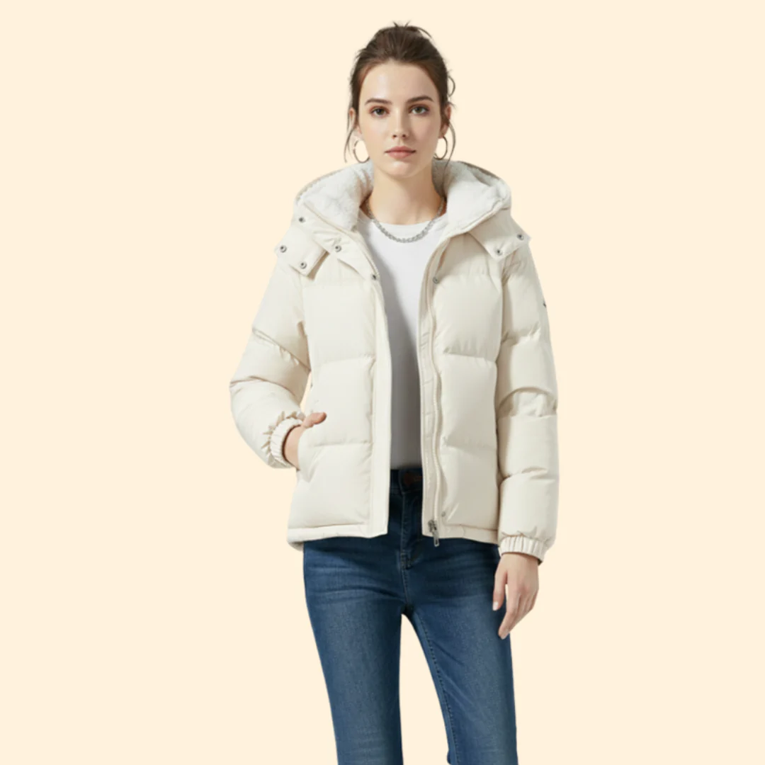 Women’s Puffer Jacket with Front Zipper - Image 7