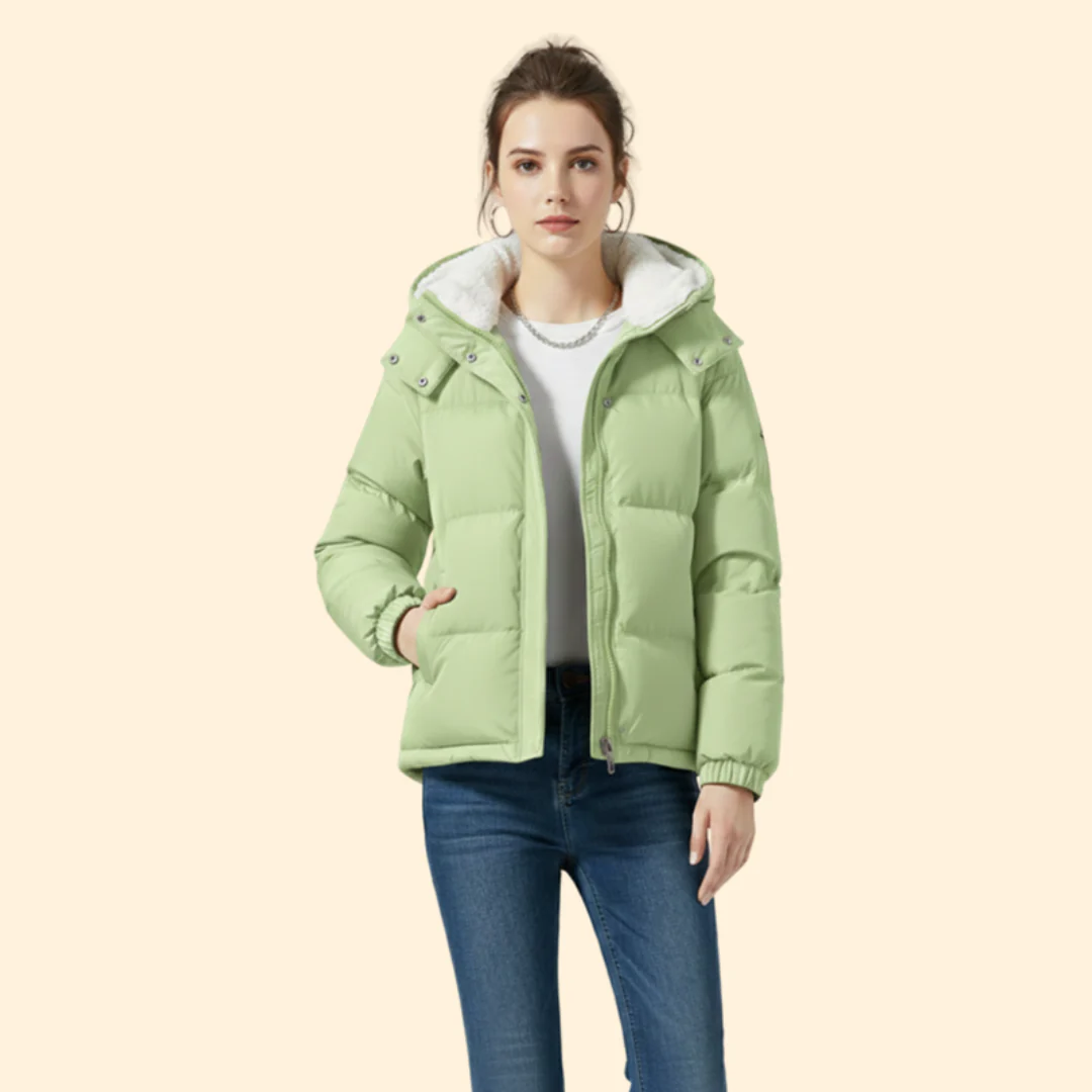 Women’s Puffer Jacket with Front Zipper - Image 8